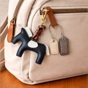 2 Coach Hangtags + The Modern Horse M/H Leather Charm Set Equestrian